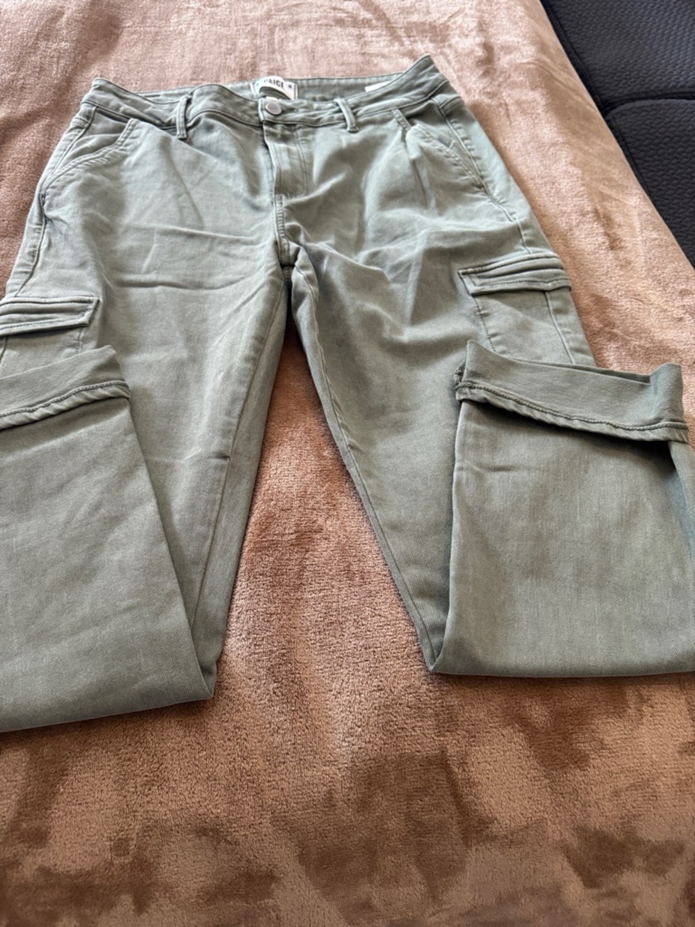 PAIGE Olive Green Ankle Cargo Jeans - Picture 6 of 6